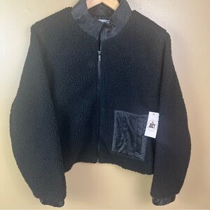 NEW Black Juicy Couture Jacket Sherpa Women's XL
